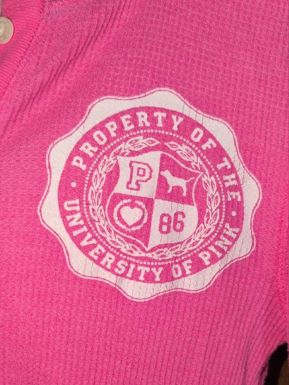Victoria's Secret PINK Hot Pink Hooded Button-Up Cardigan - Picture 3 of 5